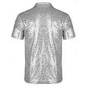 preiswerte Oberteile-Retro Vintage 1970er Rave T-Shirt Polo Kurze Ärmel Disco Pailletten Herren Halloween Karneval Musikfestival Pride Parade Pride-Monat Erwachsene T-shirt Frühling &amp; Sommer