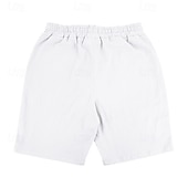 お買い得  クラシック-男性用 ショーツ リネンショーツ サマーショーツ ビーチショーツ ポケット ドローストリング 弾性ウエスト 平織り 履き心地よい 高通気性 ショート バケーション 祝日 ビーチ ハワイアン ボヘミアン ブラック ホワイト