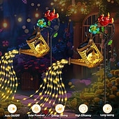 levne Zahradní osvětlení-1 ks venkovní solární krajinářské osvětlení vodotěsné kovové andělské světlo na láhev s vodou závěsné vodopádové dekorativní světlo duté projekční světlo nádvoří zahrada trávník cesta krajinářské osvětlení