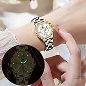 Недорогие Кварцевые часы-Новые женские деловые часы с круглым цифровым циферблатом и ремешком имеют водонепроницаемость IPX7, светятся и оснащены календарем с понедельника по воскресенье. Это идеальный подарок для модных и