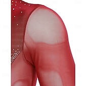 cheap Boys&amp;Men Figure Skating Costumes-Men&#039;s Shiny Rhinestone Mock Neck Latin Tango Dance Shirt Latin Tango Training Performance Bodysuit