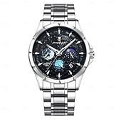 cheap Quartz Watches-916 Men&#039;s Stainless Steel Watch – Luminous Dial, Multi-Function Quartz Movement, Calendar, 3ATM Waterproof, Elegant Business Style