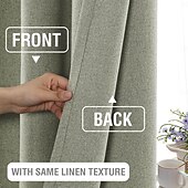 olcso Függönyök és drapériák-Linen tiszta fehér függöny kevert függöny panel készlet blackout len függönyök hálószobába 2 paneles szett 52x84 hüvelyk