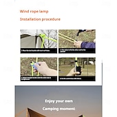 economico Striscie luci a batteria-1 corda luminosa da campeggio per esterni, 3 m/5 m/10 m, impermeabile IP66, corda antivento per tenda con 8 modalità di illuminazione, design durevole e vano batteria impermeabile AA.