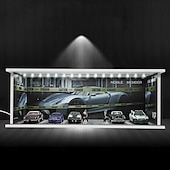 cheap Storage &amp; Organization-1:64 Model Car Display Case Diecast Diorama Garage，Simulated Parking Lot Model Miniature Scene Parking Lot PVC Assembly with Light Parking Space Model Display Frame Toy Display Box