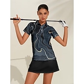 billiga Polos &amp;amp; kvartsdragkedjor-Dam Vandringspolotröja Golftröja Knapp upp Polo Svart Kortärmad Golfkläder Överdelar Golfkläder för damer Kläder Outfits Bär kläder