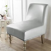 baratos Cobertura de Sofa-Capa para cadeira elástica sem braços, de cor sólida e à prova d&#039;água, de 1 peça, em couro sintético durável, para cadeiras individuais grandes, ideal para proteção de móveis residenciais e de hotéis