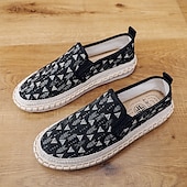 preiswerte Herrenpantoletten &amp; -slipper-Hellblaue Herren-Slipper aus Canvas mit geflochtener Sohle – lässiges und bequemes Schuhwerk für Sommer, Strand und Urlaub