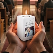 levne Dárek na památku-Personalizovaný pamětní svícen, keramický suvenýr s fotografií, dárek k upomínkovým předmětům, vzpomínkový dárek pro tatínka, domácího mazlíčka, soustrast ke Dni otců, Vánocům, narozeninám