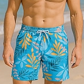 voordelige Heren Elite Shorts-Voor heren Korte broek Strandshorts Trekkoord Grafisch Blad dier Ademend Sneldrogend Knielengte Buiten Vakantie Huis Vakantie Etnische stijl Meerblauw Leger groen Rekbaar