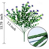 preiswerte Künstliche Pflanzen &amp; Blumen-9 Bündel Kunstblumen für draußen, künstliche Eukalyptus- und Frühlingsgraspflanzen, UV-beständige Kunststoffpflanzen zur Dekoration im Innen- und Außenbereich, für Zuhause, Garten, Büro und Veranda