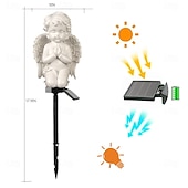 tanie Oświetlenie krajobrazowe-2 szt. zewnętrzne oświetlenie ścieżki solarne aniołek pole dla dzieci wtyczka do światła dziedziniec ogród ścieżka trawnik cmentarz dekoracja światło krajobraz