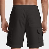 economico Pantaloncini casual-Per uomo Pantaloncini cargo Shorts Pantaloncini Estivi Coulisse Elastico in vita Multi-tasche Semplice Comodità Indossabile Lunghezza al ginocchio All&#039;aperto Sport Quotidiano Moda Casual Nero Bianco