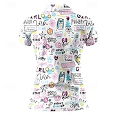 Χαμηλού Κόστους Γυναικείο πουκάμισο-Γυναικεία Γραφική Πουκάμισο τένις Κοντομάνικο Στάμπα UPF50+ Γρήγορο Στέγνωμα Τέννις Γκολφ Μπάντμιντον Περιλαίμιο Polo Μπλουζάκι Μπολύζες Λευκό Ροζ Ουρανί Ρούχα τένις