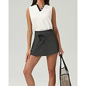 economico Camicia Donna-US Open Per donna Patchwork Maglia da tennis Senza Maniche Rilegatura a contrasto Traspirante Tennis Pickleball Scollo a V Top Nero Bianco Abbigliamento da tennis