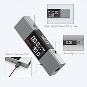 cheap Measuring Tools-Protractor Digital Inclinometer, Angle Measure L-as-er Ruler, with Bi-directional Red Light Marking, Dual-Screen Angle Finder, Multifunctional Device Precise Professional