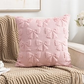 billige Trender innen puter-Fløyelsbroderi Rosa dekorative kastputer Deksel 1 stk Myk kvadratisk sofaputepute til soverom stue sofa stol