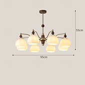 economico Luci a sospensione-Lampadario a sospensione a LED con 3/6/8 luci, stile moderno di metà secolo, E27, grande globo bianco Sputnik, lampada da soffitto vintage in ottone a filo, lampada a sospensione per isola da cucina,