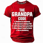 Men's Funny Grandpa Code Short Sleeve Graphic T-Shirt | Grandfather Rules Gift Tee cheap Men's Funny T shirts-Men's Funny Grandpa Code Short Sleeve Graphic T-Shirt | Grandfather Rules Gift Tee