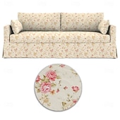 preiswerte Sofabezug-Sofabezug für Hyltarp-Sofa, gesteppt, floral, 100 % Baumwolle