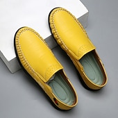 Χαμηλού Κόστους Slip-On Καθημερινά Παπούτσια-Ανδρικά πορτοκαλί μοκασίνια από τεχνητό δέρμα, άνετα, casual παπούτσια, ιδανικά για καθημερινή χρήση και χαλαρές εξόδους.