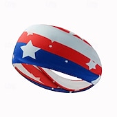 preiswerte Haarstyling-Zubehör-Stirnbänder mit amerikanischer Flagge für Männer, patriotisches gedrehtes Haarband in Rot, Weiß und Blau, dehnbares, sportliches Haar-Accessoire für den Unabhängigkeitstag der USA, den Gedenktag