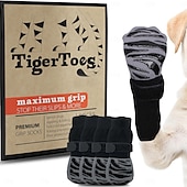 economico Stivali &amp; Protettori per Zampe-Calzini antiscivolo premium Tigertoes per cani, adatti a pavimenti in legno duro - presa extra spessa che funziona anche quando vengono attorcigliati - impedisce che il cane scivoli e si lecchi, ed è