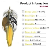 economico Luci LED bi-pin-Lampadine a LED G4 da 3 W equivalenti a lampadine alogene bi-pin con attacco G4 tipo T3 JC da 30 W, AC/DC 12 V, bianco caldo per luci sottopensile, luci da soffitto, camper, barche, 10 pezzi
