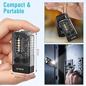 abordables Lampes de poche-Lampe torche LED petite et puissante, ultra lumineuse, 1 000 lm, porte-clés, 365 nm, UV, rouge, vert, bleu, mini lampe torche de poche, aimant latéral, bip sonore, 14 modes