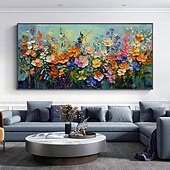 cheap Floral/Botanical Paintings-Mintura Handmade Texture Flower Oil Paintings On Canvas Wall Art Decoration Modern Abstract Picture For Home Decor Rolled Frameless Unstretched Painting