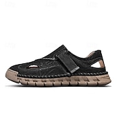 billiga Avslappnade sandaler-herrsandaler bruna friluftssandaler med kardborreband och bekväm design för vandringsresor och vardagsbruk