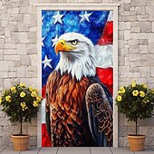 olcso július 4-e-Július 4-i Ajtódíszek Ajtóburkolatok Függetlenségi Nap Amerikai Hazafias Sas Ajtó Takaró Ajtófüggöny Dekoráció Háttér Beltéri/Kültéri Ajtószalag Elülső Ajtóra Falusi Házhoz