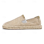 tanie Buty casual slip-on-męskie czarne espadryle wsuwane z podeszwą jutową - casualowe, wygodne obuwie letnie do noszenia na co dzień