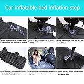 baratos Capas para bancos de automóveis-colchão de ar inflável para carro, assento traseiro, cama, colchão de ar inflável para carro com bomba, assento traseiro engrossado, cama de viagem para acampamento em viagem