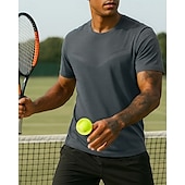 levne Pánská košile-US Open Pánské Jednobarevné Tenisové tričko Krátké rukávy Ter Emen Odvod vlhkosti Prodyšné Tenis Golf Pickleball Tričkový Armádní zelená Modrá Zelená Oblečení na tenis