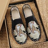 levne Pánské nazouváky a mokasíny-Pánské bílé espadrilky nazouvací boty s uměleckou výšivkou - stylová obuv s jedinečným tygřím designem
