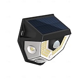 economico Applique per esterni-1 lampada da parete solare impermeabile per esterni con 58 LED, illuminazione per cortile, portico, garage, giardino, tre modalità di illuminazione intelligente con rilevamento del corpo umano, luci da parete su e giù