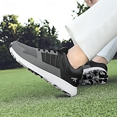 cheap Men&#039;s Golf Shoes-Men&#039;s Black and Gray Golf Shoes with Non-Slip Sole - Comfortable and Durable Footwear for Professional Golfers