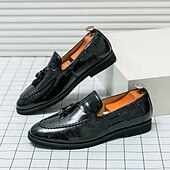 halpa Puolimuodollinen-Miesten vaaleanharmaat nahkaiset slip-on-kengät tupsukoristeilla – mukavat ja tyylikkäät jalkineet puolivirallisiin tilaisuuksiin, rentoon työpäivään ja häihin