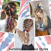 abordables Accesorios para el peinado del cabello-6 pinzas para el pelo del 4 de julio para mujer, accesorios para el cabello con broche de estrella rojo, blanco y azul con purpurina, pinzas para el pelo patrióticas, pasadores planos para el Día de