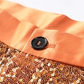 abordables Blazers pour hommes-Homme Ensemble Blazer Scène Fête de mariage Fête / Cocktail Mode Occasionnel Printemps Automne Polyester Uni Boutons Avec Poches Confortable Simple Boutonnage veste Orange