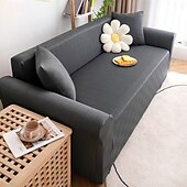 cheap Sofa Cover-Stretch Sofa Cover Slipcover Elastic Sectional Couch Armchair Loveseat 4 or 3 seater L shape Jacquard Grey Water Repellent Plain Solid Soft Durable Washable