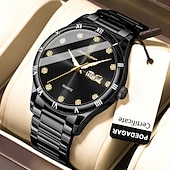 abordables Montres à quartz-878 nouvelle montre multifonctionnelle rétro pour hommes, double calendrier, veilleuse, montre à quartz étanche pour hommes