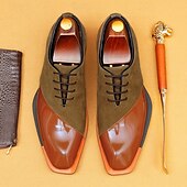 preiswerte Klassische Anzugschuhe-Herren-Schnürschuhe aus hochwertigem braunem Leder mit Brogue-Details – elegante Schuhe für Gala-Dinner, formelle Bälle und Abendveranstaltungen