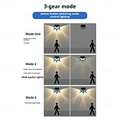 economico Applique per esterni-1 lampada da parete solare impermeabile per esterni con 58 LED, illuminazione per cortile, portico, garage, giardino, tre modalità di illuminazione intelligente con rilevamento del corpo umano, luci da parete su e giù