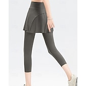 economico Gonne e Skorts da Donna-Per donna Tinta unita Gonna casual Gonna da tennis con leggings Capri Tasche Laterali Spacco Asciugatura Rapida Tennis Golf Pickleball Pantaloni Nero Marrone Grigio Spandex Abbigliamento da tennis
