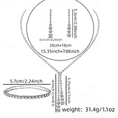 abordables Parures de Bijoux-Ensembles de bijoux de mariée 1 ensemble boucles d&#039;oreilles en alliage de strass collier bracelets ensemble de bijoux élégant et doux pour femmes pour fête de mariage occasion spéciale