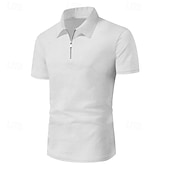 voordelige Klassieke polo voor heren-Voor heren Wafel Poloshirts Polo met kwartrits Dagelijks Feestdagen Revers Korte mouw Modieus Basic Effen 2-stuks Zomer Normale pasvorm Zwart Wit Marineblauw Koningsblauw Groen Khaki Wafel Poloshirts