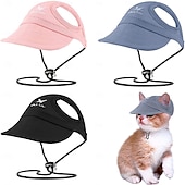 preiswerte Sonnenhut-Hunde-Baseballkappe, Hunde-/Katzen-Sommer-/Strand-Schirmmütze mit Ohrlöchern, verstellbare Welpen-Sonnenhaube, Kopfbedeckung
