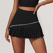 cheap Women&#039;s Skirts &amp; Skorts-US Open Women&#039;s Tennis Skirts with Shorts Pleated Side Pockets Quick Dry Tennis Golf Pickleball Solid Colored Skort Black White Navy Blue Tennis Clothing